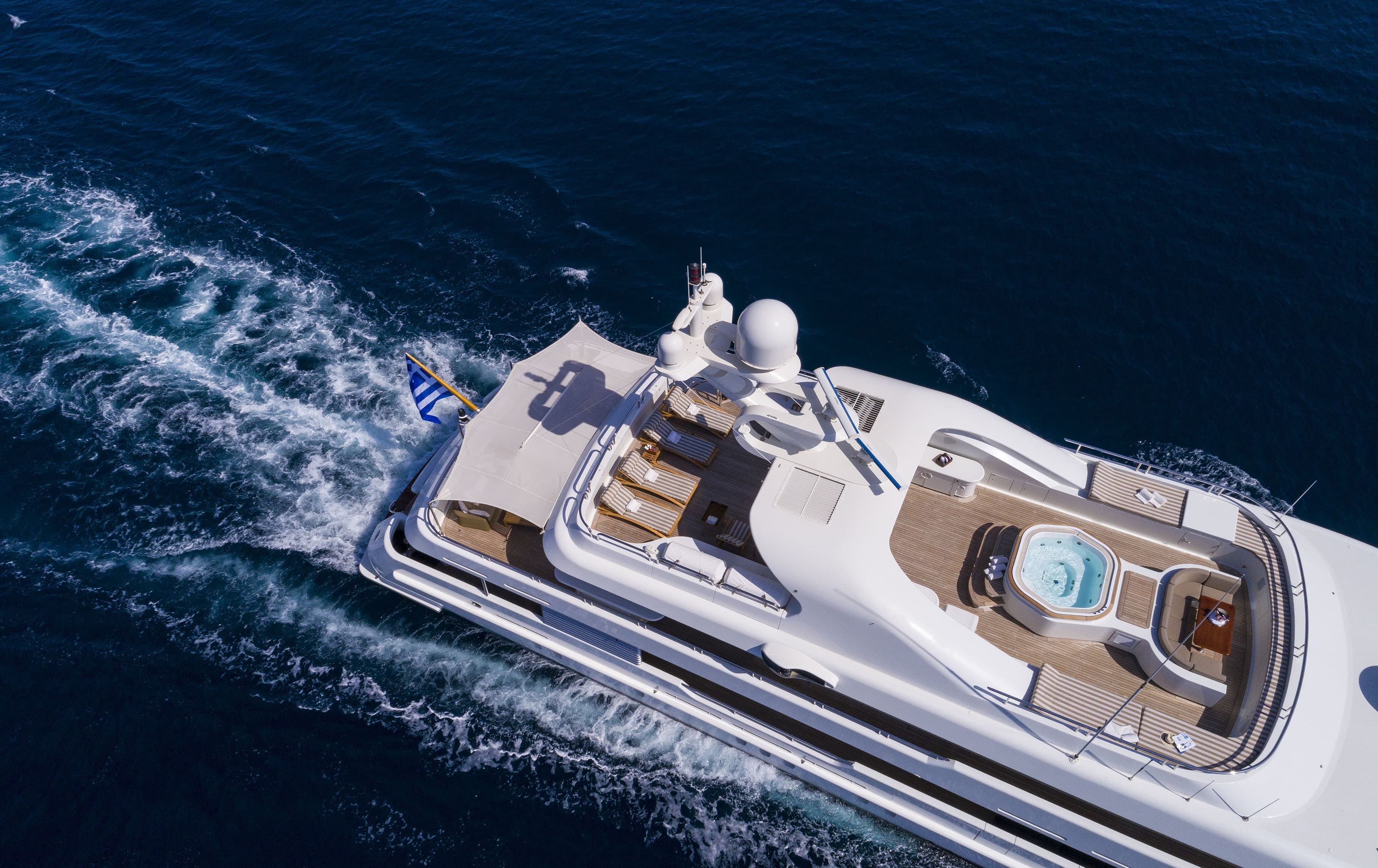 luxury superyacht exterior, luxury superyacht rental Greece