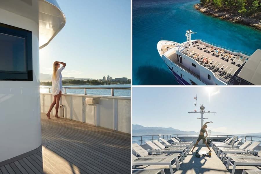 luxury sundeck, sun deck, Croatia yachting, weekly yacht charter