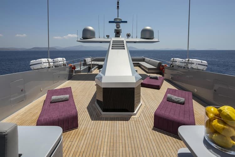 superyacht sundeck, luxury yacht deck Greece, luxury lifestyle