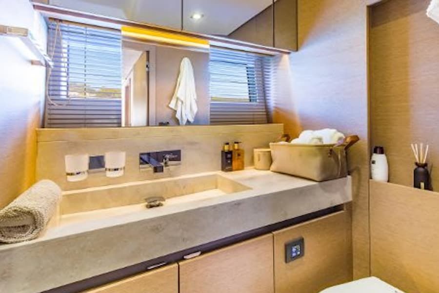 luxury yacht bath, luxury yacht rental, Balearic Islands