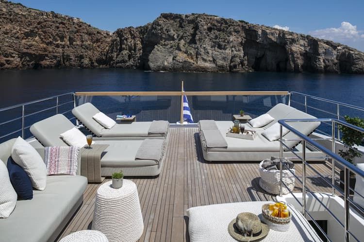 superyacht sundeck, luxury yacht sundeck, Greece yacht charter