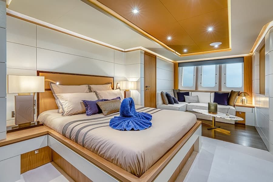 superyacht master cabin, luxury living, luxury accommodation