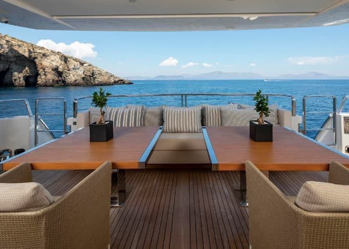 superyacht deck Greece, yacht relaxing, luxury lifestyle