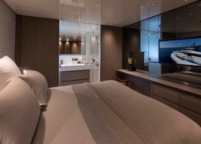 luxury yacht cabin, luxury yacht accommodation, master cabin