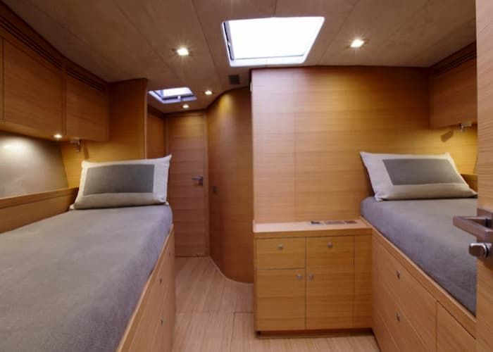 greek sailing yacht, sailing yacht accommodation, luxury living