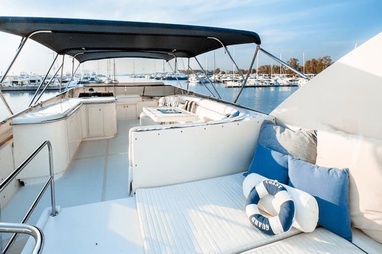 Yacht deck, private yacht deck, yacht rental Greece