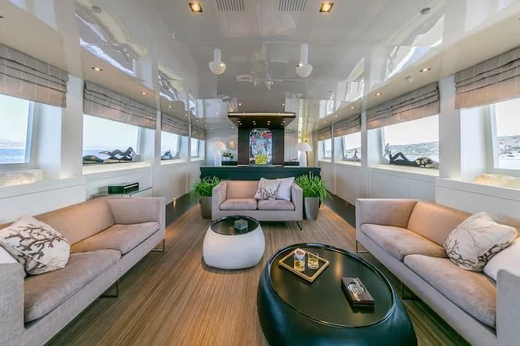 luxury yacht salon, superyacht salon, yacht rental Greek Islands