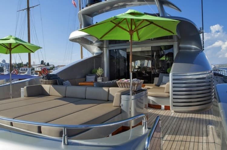 luxury deck, luxury superyacht deck, super yacht charter Greece