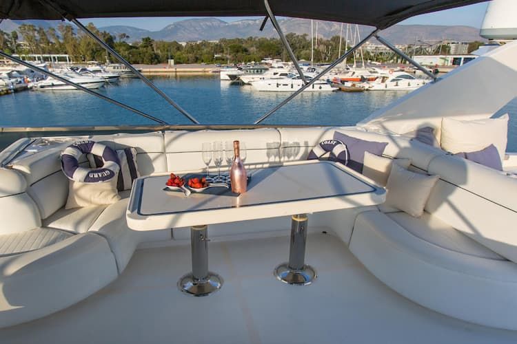sundeck, sunset cruise, yacht charter Greek Islands