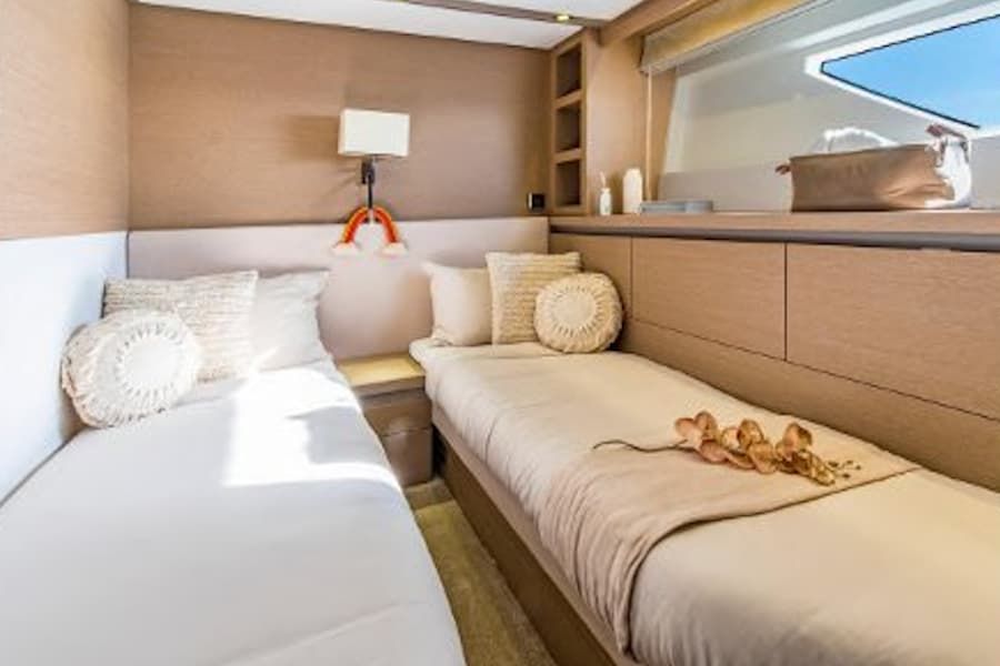 twin cabin, yacht accommodation, Balearic yachting